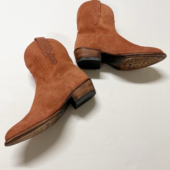 Tecovas The Lucy Suede Heeled Ankle Boots in Desert Rose 7.5 NWB - Picture 2 of 13